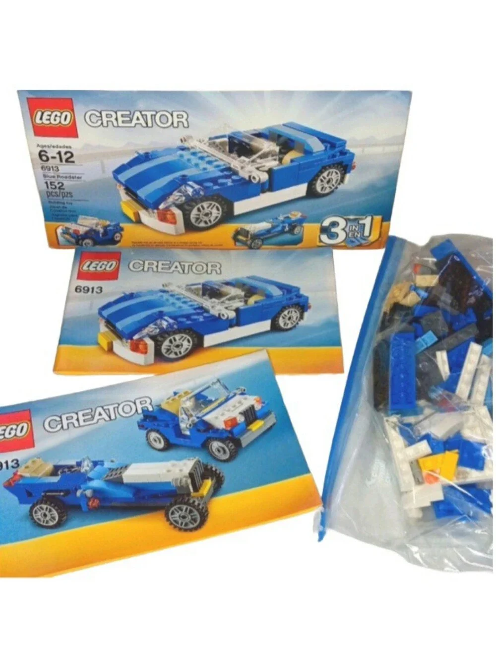 Lego Creator Blue Roadster #6913 (3 in 1) Set | EUC | Ages 6+